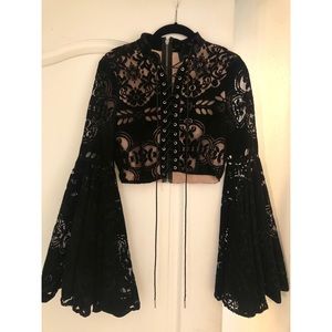 Nasty Gal Lace Up Blouse